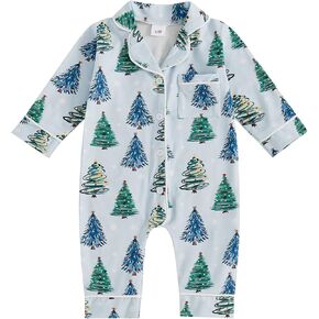 Balaflyie Baby Girl Button Down Pajamas Romper One-Piece Jumpsuit Long Sleeve Sleeper Infant Sleepwear in Saudi Arabia