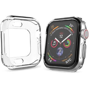 40mm Sport All Around Anti-Fall Bumper Protective Case Soft Silicone Waterproof Compatible with iWatch Women Men Clear