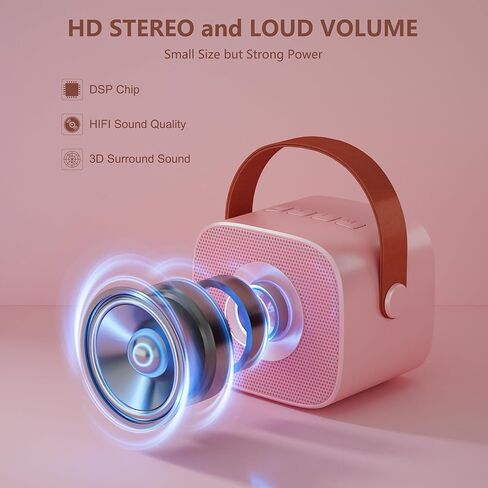 Mini Karaoke Machine with Kids Adults, Portable Bluetooth Speaker 2 Wireless Microphones, Gift for BoyToys 4, 5, 6, 7, 8, 10, 12+ Years Birthday Party (Purple) in Kuwait