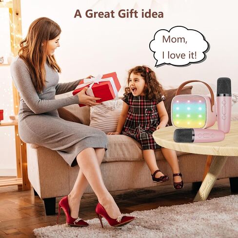 Mini Karaoke Machine with Kids Adults, Portable Bluetooth Speaker 2 Wireless Microphones, Gift for BoyToys 4, 5, 6, 7, 8, 10, 12+ Years Birthday Party (Purple) in Kuwait