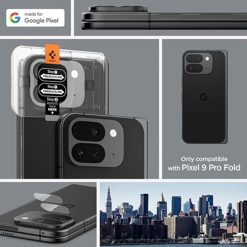 واقي شاشة لعدسة الكاميرا من Spigen [GlasTR EZ Fit Optik] مصمم لهاتف Pixel 9 Pro Fold [صديق للحافظة] - عبوتان in Saudi Arabia