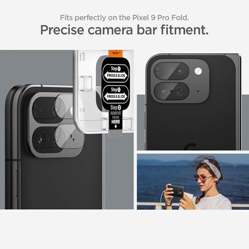 واقي شاشة لعدسة الكاميرا من Spigen [GlasTR EZ Fit Optik] مصمم لهاتف Pixel 9 Pro Fold [صديق للحافظة] - عبوتان in Saudi Arabia