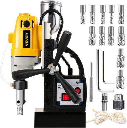 VEVOR Low Profile Mag Drill Press, 1300W 1.38" Boring Diameter, 2422lbf Power Magnetic Drill, 650 PRM, Electric Drilling Machine for Metal Surface, Industrial and Home Improvement in Saudi Arabia
