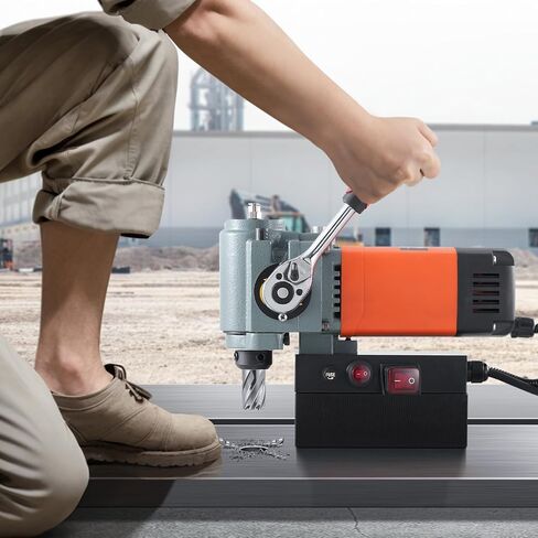 VEVOR Low Profile Mag Drill Press, 1300W 1.38" Boring Diameter, 2422lbf Power Magnetic Drill, 650 PRM, Electric Drilling Machine for Metal Surface, Industrial and Home Improvement in Saudi Arabia