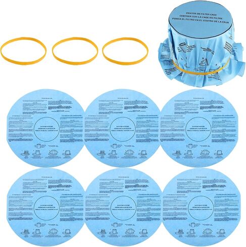 6Pack Reusable Wet/Dry Filter VF2002 90107 For Most Vacuum Cleaner | Pack of 6pcs Disc Filters 3pcs Retaining Bands, for Shop Vac Branded Wet Dry Vacuum Cleaners,Disc Vacuum Filters in Saudi Arabia