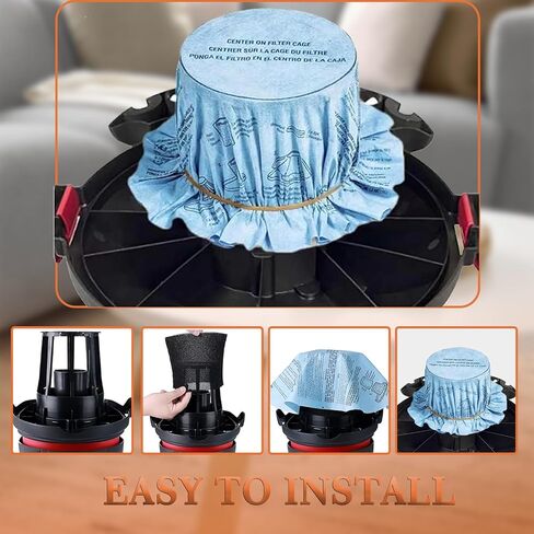 6Pack Reusable Wet/Dry Filter VF2002 90107 For Most Vacuum Cleaner | Pack of 6pcs Disc Filters 3pcs Retaining Bands, for Shop Vac Branded Wet Dry Vacuum Cleaners,Disc Vacuum Filters in Saudi Arabia