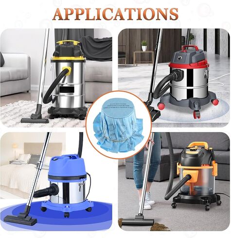 6Pack Reusable Wet/Dry Filter VF2002 90107 For Most Vacuum Cleaner | Pack of 6pcs Disc Filters 3pcs Retaining Bands, for Shop Vac Branded Wet Dry Vacuum Cleaners,Disc Vacuum Filters in Saudi Arabia