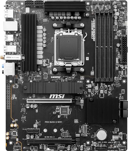 اللوحة الأم MSI PRO B650-S WiFi ProSeries (معالجات سلسلة AMD Ryzen 9000/8000/7000، AM5، DDR5، PCIe 4.0، فتحات M.2، SATA 6 جيجابت/ثانية، USB 3.2 Gen 2، HDMI/DP، Wi-Fi 6E، بلوتوث 5.3، شبكة محلية بسرعة 2.5 جيجابت في الثانية، ATX) in Kuwait