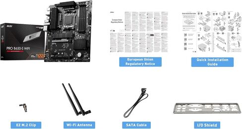 اللوحة الأم MSI PRO B650-S WiFi ProSeries (معالجات سلسلة AMD Ryzen 9000/8000/7000، AM5، DDR5، PCIe 4.0، فتحات M.2، SATA 6 جيجابت/ثانية، USB 3.2 Gen 2، HDMI/DP، Wi-Fi 6E، بلوتوث 5.3، شبكة محلية بسرعة 2.5 جيجابت في الثانية، ATX) in Kuwait