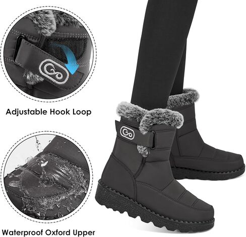 Womens Winter Snow Boots With Warm Fur Lining Comfortable Booties Non Slip Waterproof Outdoor Shoes in Saudi Arabia