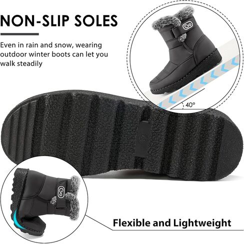 Womens Winter Snow Boots With Warm Fur Lining Comfortable Booties Non Slip Waterproof Outdoor Shoes in Saudi Arabia