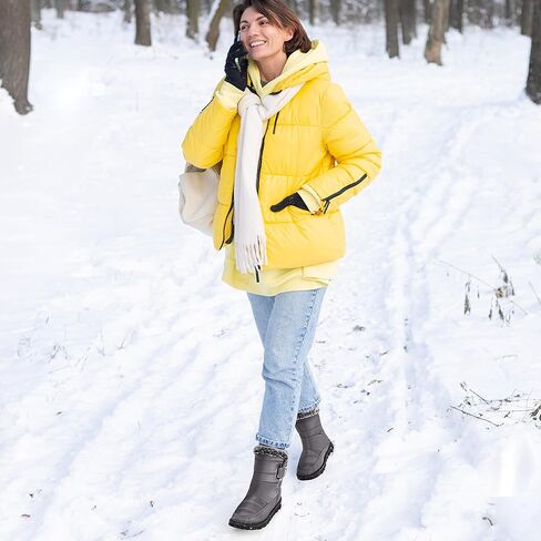 Womens Winter Snow Boots With Warm Fur Lining Comfortable Booties Non Slip Waterproof Outdoor Shoes in Saudi Arabia
