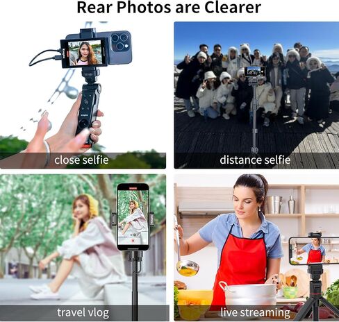King Ma 4K Phone Vlog Selfie Monitor Screen, Wired Mini Monitor for iPhone Rear Camera with Magnetic Phone Clip & Bluetooth Remote for Vlog Live Stream TikTok(Not Supporting 4K 60fps Recording) in Saudi Arabia