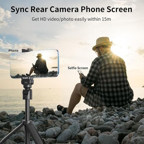 King Ma 4K Phone Vlog Selfie Monitor Screen, Wired Mini Monitor for iPhone Rear Camera with Magnetic Phone Clip & Bluetooth Remote for Vlog Live Stream TikTok(Not Supporting 4K 60fps Recording) in Saudi Arabia