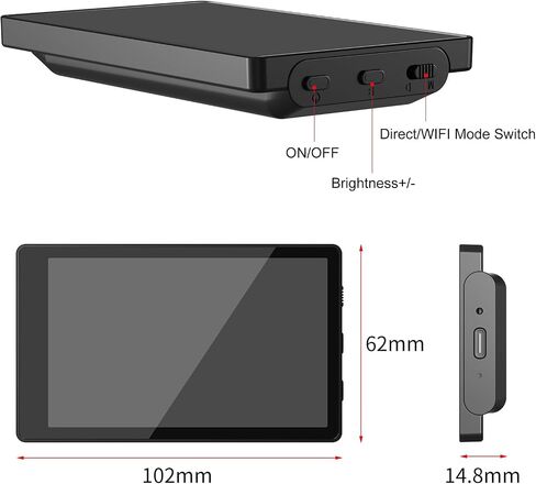 King Ma 4K Phone Vlog Selfie Monitor Screen, Wired Mini Monitor for iPhone Rear Camera with Magnetic Phone Clip & Bluetooth Remote for Vlog Live Stream TikTok(Not Supporting 4K 60fps Recording) in Saudi Arabia