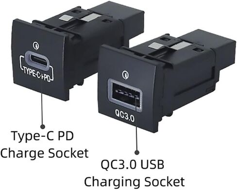لسيارة VW Golf 6 Jetta 5 MK5 Scirocco 06-12 QC3.0 Type C PD USB مقبس شاحن سيارة سريع غير مدمر بديل 12 فولت/24 (موصل USB) in Saudi Arabia