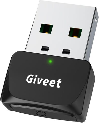 محول بلوتوث USB من Giveet للكمبيوتر الشخصي، جهاز إرسال صوت USB Bluetooth V5.4 للكمبيوتر المكتبي والكمبيوتر المحمول، التوصيل والتشغيل، يدعم MacOS Windows 11/10/8.1/8/7، زوج مع مكبر صوت سماعات بلوتوث in Kuwait