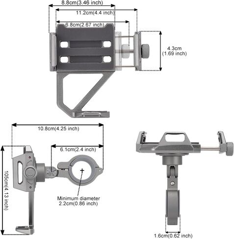 حامل تثبيت للهاتف على الدراجة النارية من Blueshyhall، مشبك للهاتف الخلوي لمقود الدراجة من الألومنيوم قابل للدوران 360 درجة للهواتف مقاس 4.7-7.9 بوصة in Kuwait