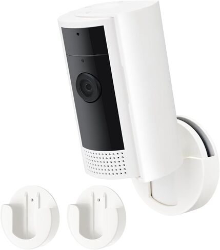 قطعتان من أدوات التثبيت على الحائط اللاصقة للكاميرا الداخلية الدائرية (الجيل الأول والجيل الثاني)، طريقتان سهلتان للتركيب باستخدام شريط ومسامير قوية، بدون حفر، بدون براغي، تركيب مريح وعملي من ALERTCAM in Kuwait