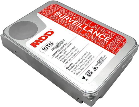 MDD (MDD10TSATA25672DVR) 10 تيرابايت 7200 دورة في الدقيقة 256 ميجابايت كاش SATA 6.0 جيجابايت/ثانية 3.5 بوصة محرك الأقراص الصلبة للمراقبة الداخلية - ضمان 3 سنوات (متجدد) in Saudi Arabia