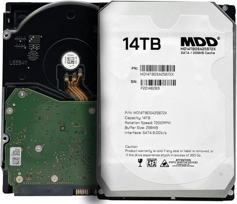 MDD (MD14TBGSA25672X) 14 تيرابايت 7200 دورة في الدقيقة SATA 6 جيجابايت/ثانية 256 ميجابايت كاش 3.5 بوصة محرك الأقراص الصلبة الداخلي لسطح المكتب (متجدد) in Saudi Arabia
