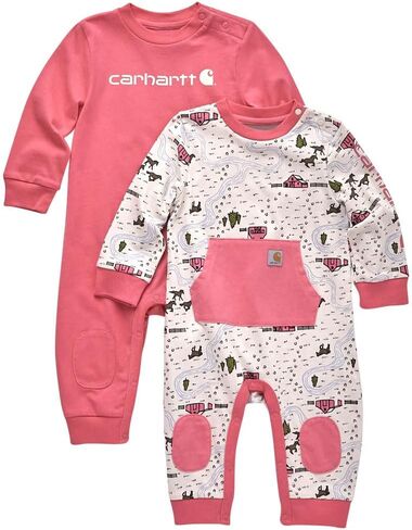 مجموعة Carhartt Baby Girls بأكمام طويلة، قطعتين، ليمون وردي، 18 شهرًا in Kuwait
