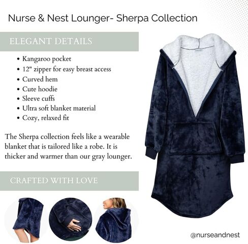 Nursing Robe for Breastfeeding - Postpartum Nursing Gown w/Breastfeeding Zip - Cozy Maternity Postpartum Loungewear for Moms in Saudi Arabia