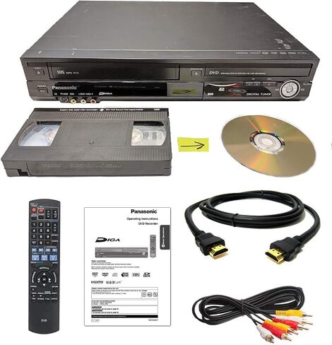 باناسونيك VHS إلى مسجل DVD VCR كومبو مع جهاز تحكم عن بعد، HDMI (متجدد) in Saudi Arabia