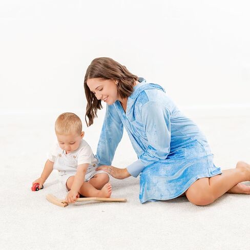 Nursing Robe for Breastfeeding - Postpartum Nursing Gown w/Breastfeeding Zip - Cozy Maternity Postpartum Loungewear for Moms in Saudi Arabia
