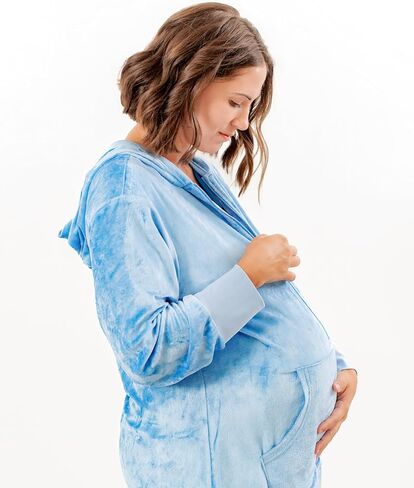 Nursing Robe for Breastfeeding - Postpartum Nursing Gown w/Breastfeeding Zip - Cozy Maternity Postpartum Loungewear for Moms in Saudi Arabia