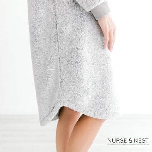Nursing Robe for Breastfeeding - Postpartum Nursing Gown w/Breastfeeding Zip - Cozy Maternity Postpartum Loungewear for Moms in Saudi Arabia