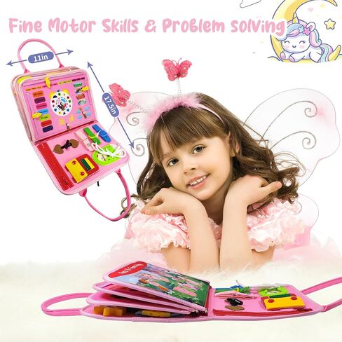 TenFans ​​Montessori Busy Board for Toddlers 3-5 Years - Sensory Toys for Fine Motor Skills - Felt Travel Activity Board with Zipper in Saudi Arabia