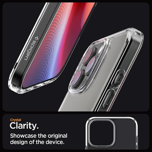 حافظة Spigen Ultra Hybrid مصممة لهاتف iPhone 16 Pro Max (2024) [مضادة للاصفرار]، [حماية من الدرجة العسكرية] - شفاف كريستالي in Saudi Arabia