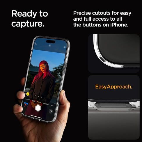حافظة Spigen Ultra Hybrid مصممة لهاتف iPhone 16 Pro Max (2024) [مضادة للاصفرار]، [حماية من الدرجة العسكرية] - شفاف كريستالي in Saudi Arabia