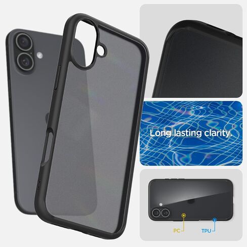 حافظة Spigen Ultra Hybrid مصممة لهاتف iPhone 16 Pro Max (2024) [مضادة للاصفرار]، [حماية من الدرجة العسكرية] - شفاف كريستالي in Saudi Arabia
