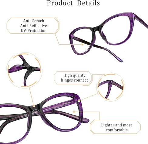 LifeArt Blue Light Blocking Glasses, Anti Eyestrain, Computer Reading Glasses, Gaming Glasses, TV Glasses for Women Men, Anti Glare (Black, 0.25 Magnification) in Saudi Arabia