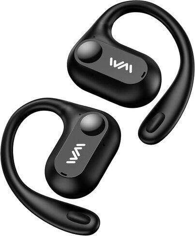 Open Ear Headphones,Bluetooth 5.3 Air Conduction Wireless Earbuds,Comfort & Secure Fit ,Powerful Bass,Clear Calls,30H Playback,Light Weight Open Headphones with Ear-Hook for Workout,Running,Black in Saudi Arabia