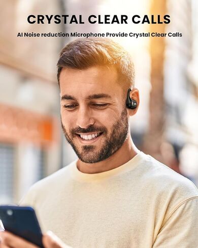 Open Ear Headphones,Bluetooth 5.3 Air Conduction Wireless Earbuds,Comfort & Secure Fit ,Powerful Bass,Clear Calls,30H Playback,Light Weight Open Headphones with Ear-Hook for Workout,Running,Black in Saudi Arabia
