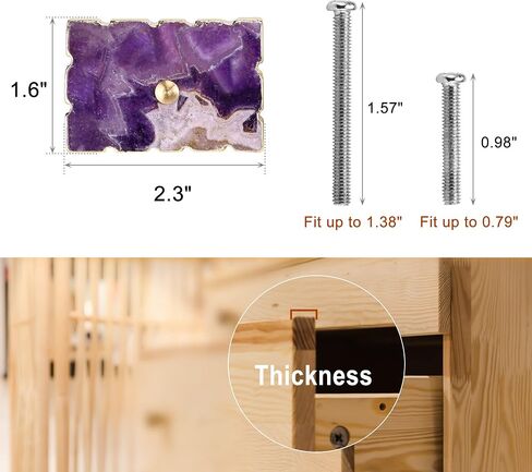 Set of 4 Rose Quartz Crystal Drawer Knobs Pink Square Decorative Drawer Pulls with Gold Plated Edge for Dresser Nursery Cupboard Cabinet in Saudi Arabia