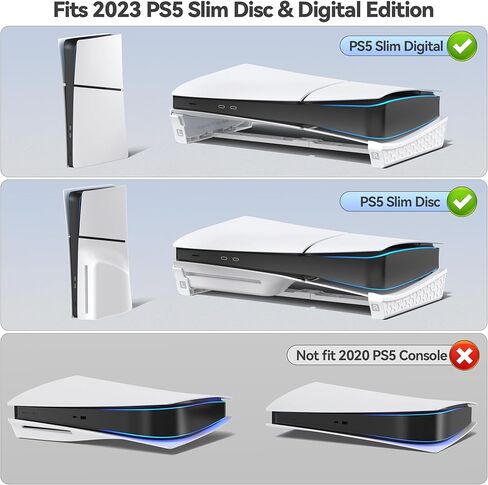 حامل PS5 نحيف أفقيًا لقرص PS5 النحيف ووحدة التحكم في الألعاب الرقمية، حامل PS5 نحيف أفقيًا مع برغي ثابت، حامل قاعدة ملحقات PS5 ثابت لوحدة تحكم PS5 النحيفة in Kuwait
