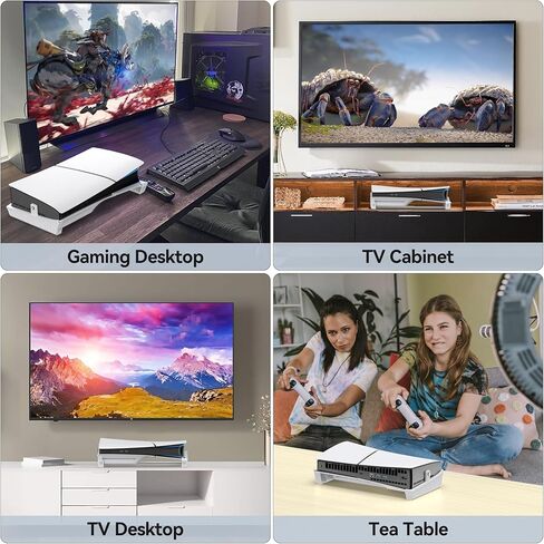حامل PS5 نحيف أفقيًا لقرص PS5 النحيف ووحدة التحكم في الألعاب الرقمية، حامل PS5 نحيف أفقيًا مع برغي ثابت، حامل قاعدة ملحقات PS5 ثابت لوحدة تحكم PS5 النحيفة in Kuwait
