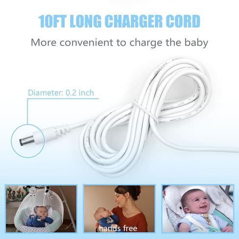 Snugapuppy Charger Replacement for Fisher Price/Ingenuity Swing, 6V AC Power Cord for Baby Swing,10Ft Charging Cable, White in Saudi Arabia