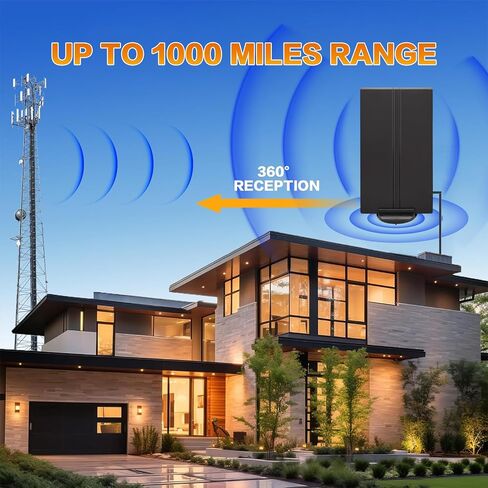 2024 Upgraded TV Antenna - 1K Mile Range Indoor/Outdoor Digital Antenna for Smart/Old TVs, Receive Local Channels in 4K & 1080P HDTV, Features Amplifier Signal Booster & Thick Coaxial Cable - in Saudi Arabia