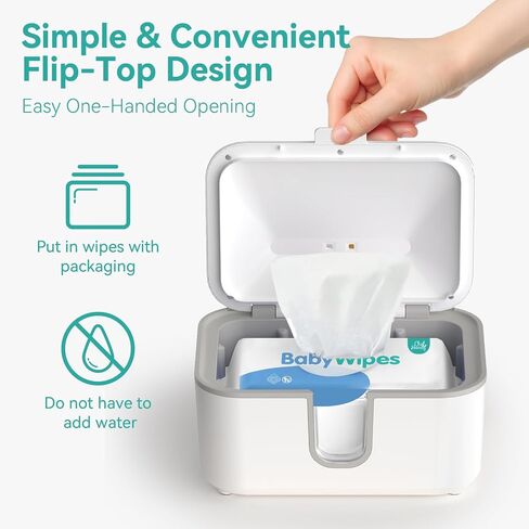 Baby Wipe Warmer, Wipes Warmer, Diaper Wipe Warmer with UV Sanitizer, 3 Temperature Settings & Night Light, Large Capacity, Even Heating, Wet Wipes Dispenser for Babies (White) in Saudi Arabia