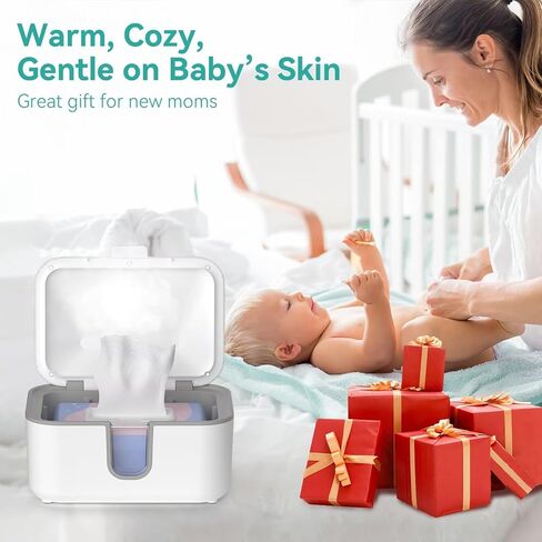 Baby Wipe Warmer, Wipes Warmer, Diaper Wipe Warmer with UV Sanitizer, 3 Temperature Settings & Night Light, Large Capacity, Even Heating, Wet Wipes Dispenser for Babies (White) in Saudi Arabia