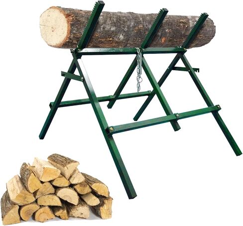 Adjustable Log Sawhorse - Collapsible Saw Horse - Log Cutting Sawbuck - Capacity Sawbuck for Firewood - Heavy Duty Log Stand for Cutting Splitting (Enlarged) in Saudi Arabia
