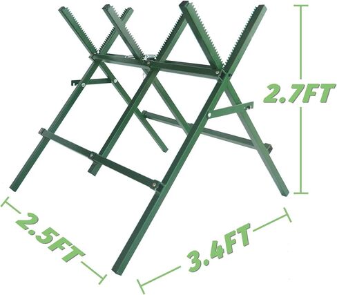 Adjustable Log Sawhorse - Collapsible Saw Horse - Log Cutting Sawbuck - Capacity Sawbuck for Firewood - Heavy Duty Log Stand for Cutting Splitting (Enlarged) in Saudi Arabia