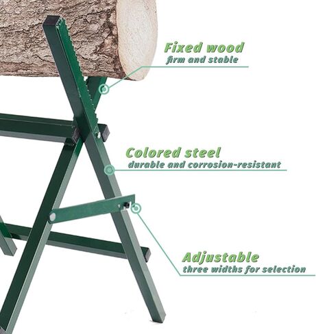 Adjustable Log Sawhorse - Collapsible Saw Horse - Log Cutting Sawbuck - Capacity Sawbuck for Firewood - Heavy Duty Log Stand for Cutting Splitting (Enlarged) in Saudi Arabia