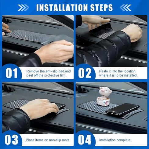 Dashboard Non Slip Mat - Universal Car Mat Dash Accessories, Anti-Slip Rubber Holder Pad, Sticky Gripping Mat PU Gel Dashboard Cover for Phone Sunglasses Keys Coins in Saudi Arabia