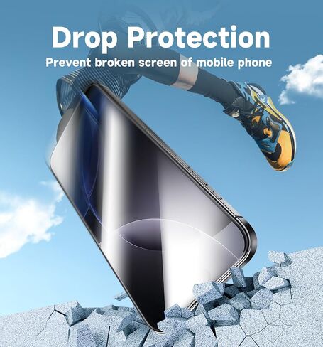 واقي شاشة من الزجاج المقوى MAGIC JOHN مكون من قطعتين لهاتف iPhone 16 Pro Max مقاس 6.9 بوصة، القضاء التلقائي على الغبار، خالي من الفقاعات، سهل التركيب، شفاف عالي الدقة in Kuwait